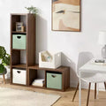 Organizer portaoggetti a 2 cubi da 13" in noce, Scaffale modulare per casa, ufficio e soggiorno