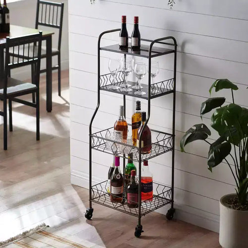 Kings Brand Furniture Lexi 4-Tier Kitchen Rolling Bakers Rack