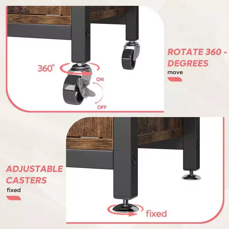 Scaffale da Panettiere Regolabile in Altezza per Microonde con Mobiletto, Scaffali Portaoggetti, Mobiletto Bar per Caffè e Ganci