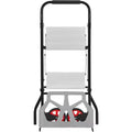 COZONY Aluminum Hand Truck, 2 in 1 Folding 2 Step Ladder w/ Wide Anti Slip Pedal, 220 Lbs Capacity Multifunctional Collapsible Dolly Cart with Wheels