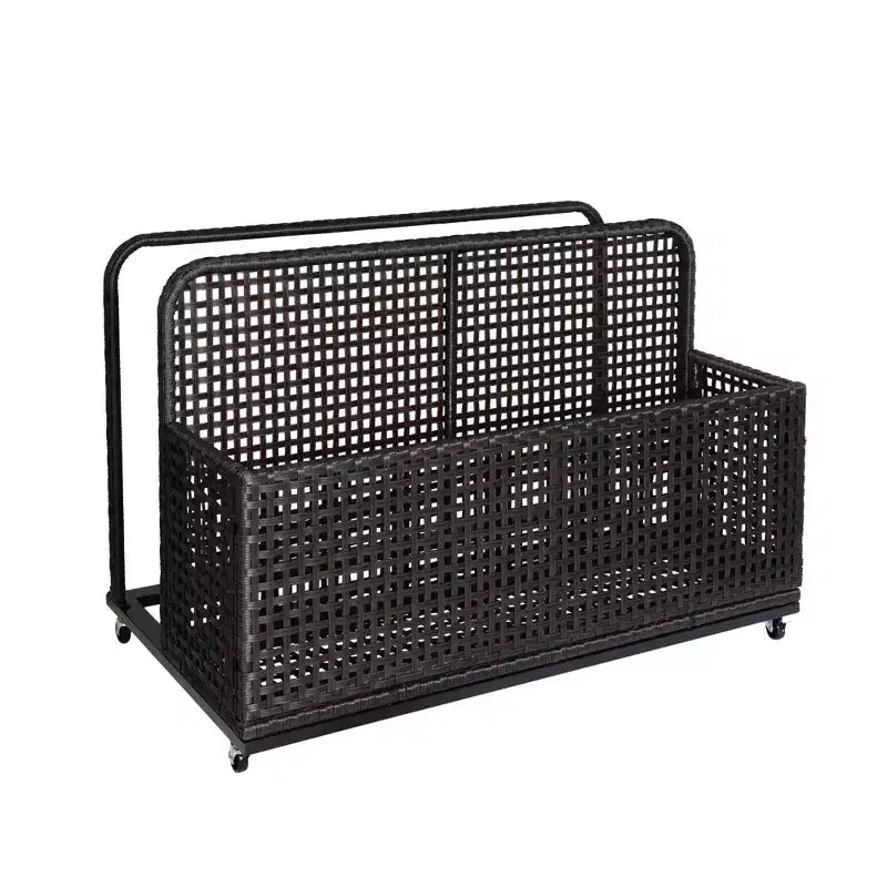Contenitore per oggetti da piscina,Contenitore per oggetti da piscina in PE Rattan,Organizzatore da piscina per cuscini, gonfiabili, tubi galleggianti, giubbotti di salvataggio, palloni da spiaggia, mobili da giardino (Grigio)