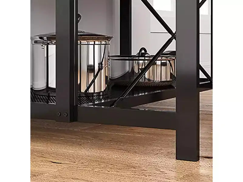 Credenza da Forno Baker da 47 pollici con Presa Elettrica, Isola da Cucina con Finitura in Legno e Ripiani, Porta Microonde per Cucina, Sala da Pranzo e Soggiorno