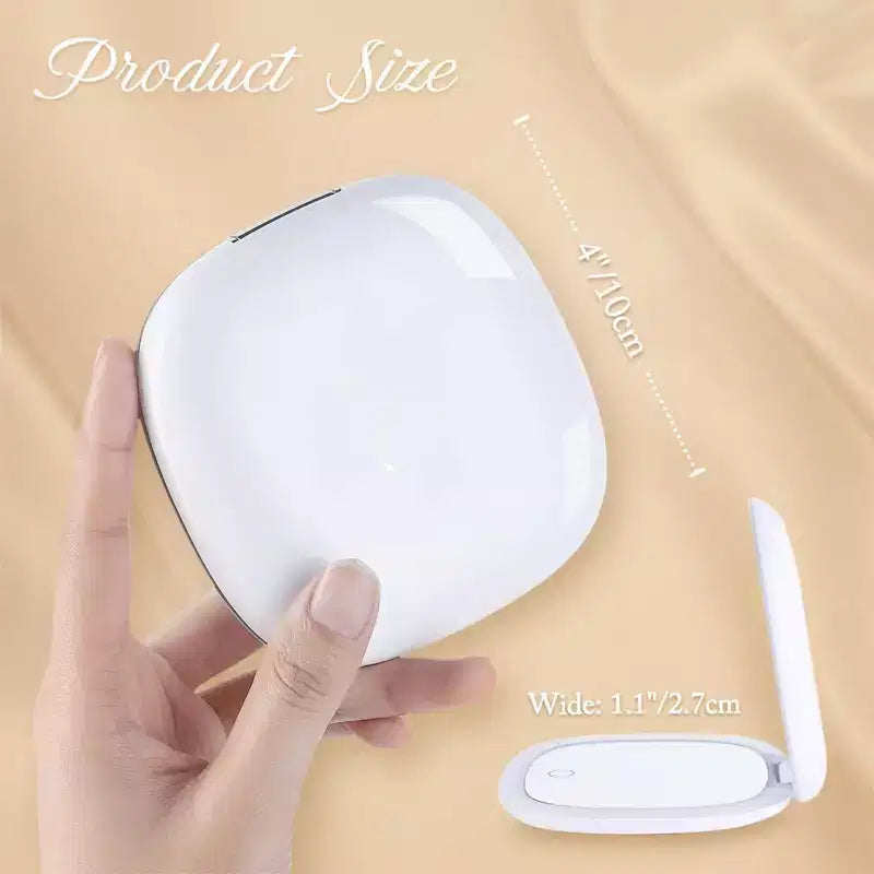 Specchio Trucco da Viaggio a LED con Ingrandimento 1X 10X, Specchio da 5 Pollici Illuminato a LED con Luce Diurna, Design Pieghevole Compatto Portatile