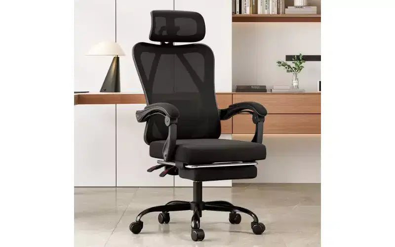 Sedia da ufficio ergonomica TUYOHW con poggiapiedi, sedia da computer a rete con schienale alto e poggiatesta, sedia da scrivania per ufficio domestico con supporto lombare regolabile