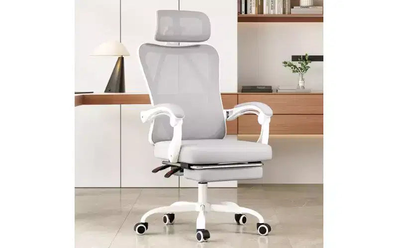 Sedia da ufficio ergonomica TUYOHW con poggiapiedi, sedia da computer a rete con schienale alto e poggiatesta, sedia da scrivania per ufficio domestico con supporto lombare regolabile