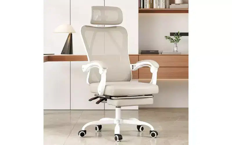 TUYOHW Ergonomic Office Chair with Footrest, High-Back Mesh Computer Chair with Headrest, Home Office Desk Chair with Adjustable Lumbar Support