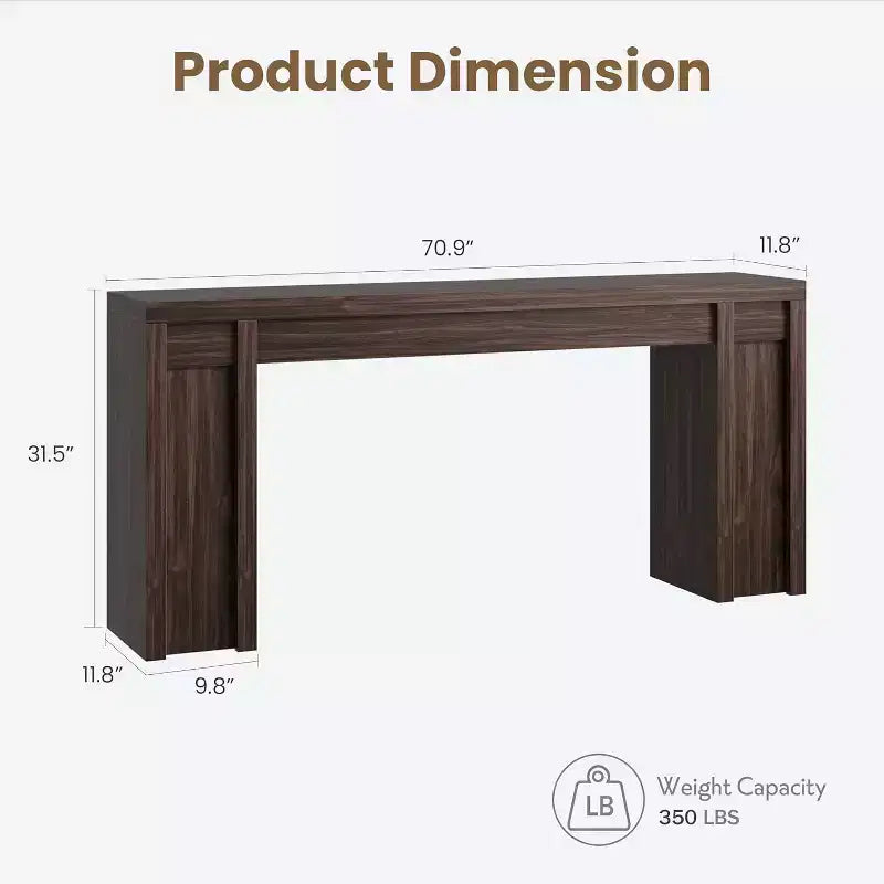 Consolle extra-lunga da 177,8 cm, tavolino da divano in legno per divano, ingresso e corridoio