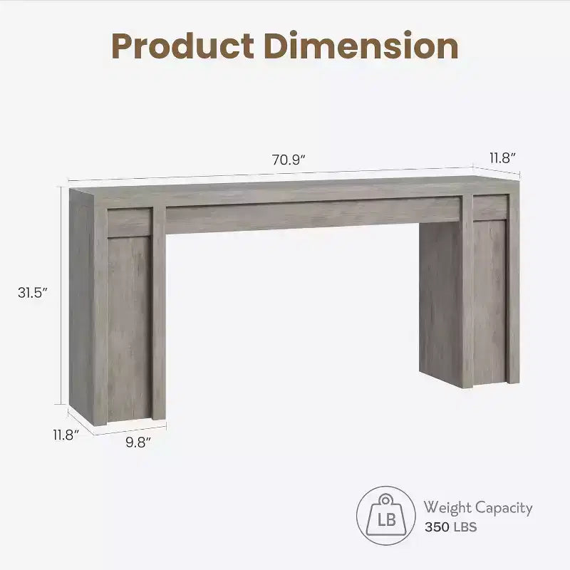Consolle extra-lunga da 177,8 cm, tavolino da divano in legno per divano, ingresso e corridoio