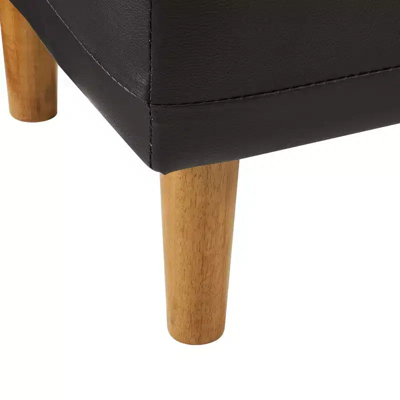 Panca Pouf Contenitore Moderna in Similpelle PU 44", 6.1" di Profondità, Facile da Pulire, Nera