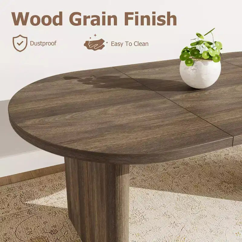 Tavolo da pranzo, scrivania per computer, scrivania moderna da ufficio, postazione di lavoro in legno, piano ispessito e base robusta, adatta per cucine, uffici e case