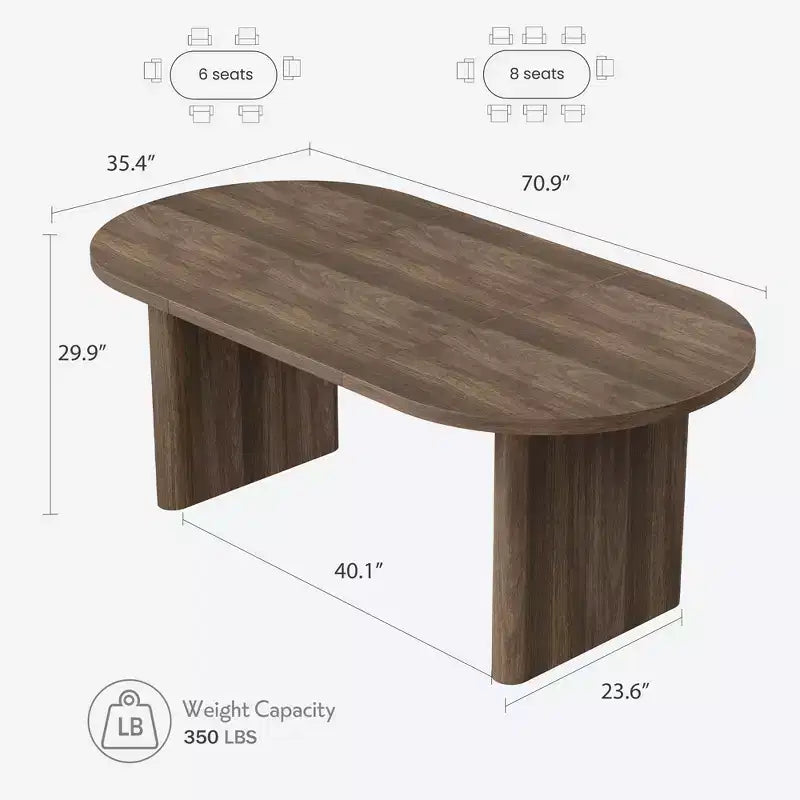 Tavolo da pranzo, scrivania per computer, scrivania moderna da ufficio, postazione di lavoro in legno, piano ispessito e base robusta, adatta per cucine, uffici e case
