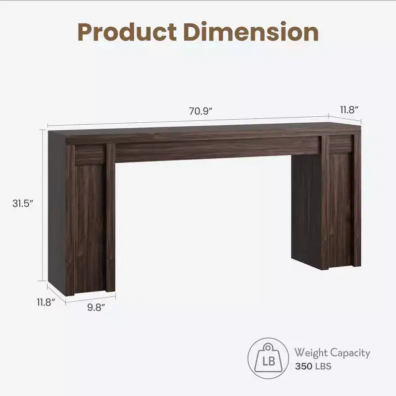 70.8 Tavolo Consolle Moderno, Design in Legno Spesso, Tavolo da Ingresso e Divano per Ingresso, Soggiorno Dietro il Divano