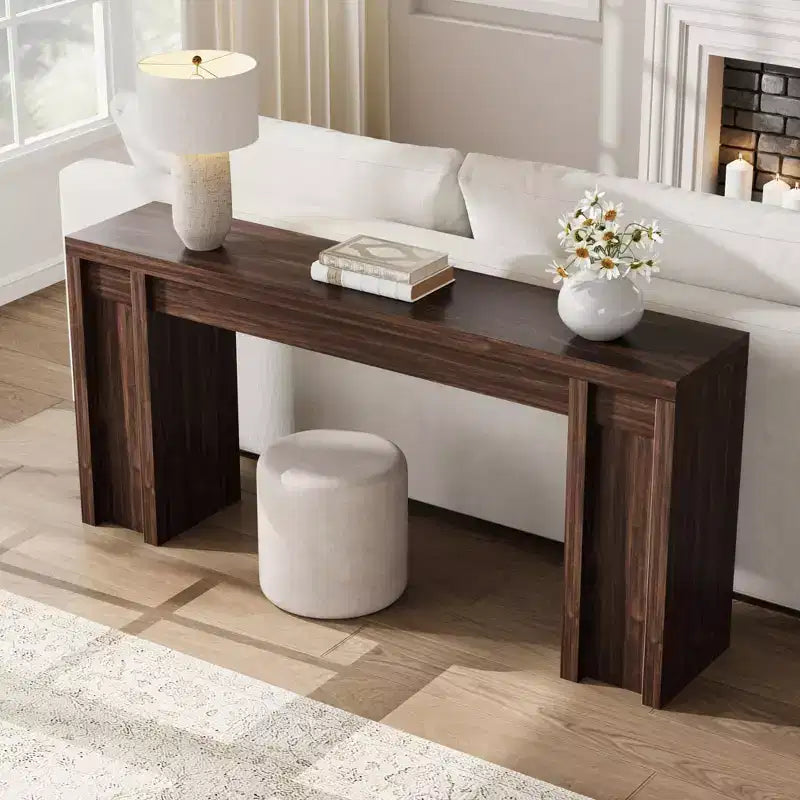 70.8 Tavolo Consolle Moderno, Design in Legno Spesso, Tavolo da Ingresso e Divano per Ingresso, Soggiorno Dietro il Divano