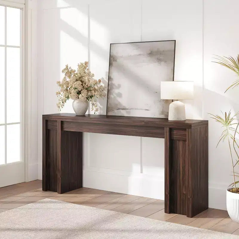 70.8 Tavolo Consolle Moderno, Design in Legno Spesso, Tavolo da Ingresso e Divano per Ingresso, Soggiorno Dietro il Divano