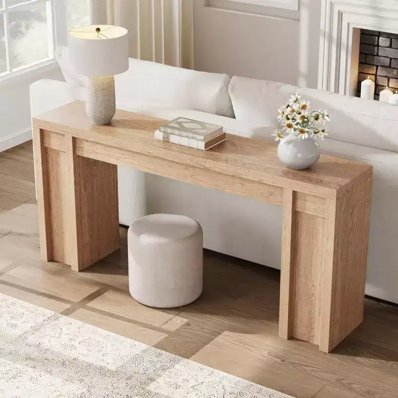 70.8 Tavolo Consolle Moderno, Design in Legno Spesso, Tavolo da Ingresso e Divano per Ingresso, Soggiorno Dietro il Divano
