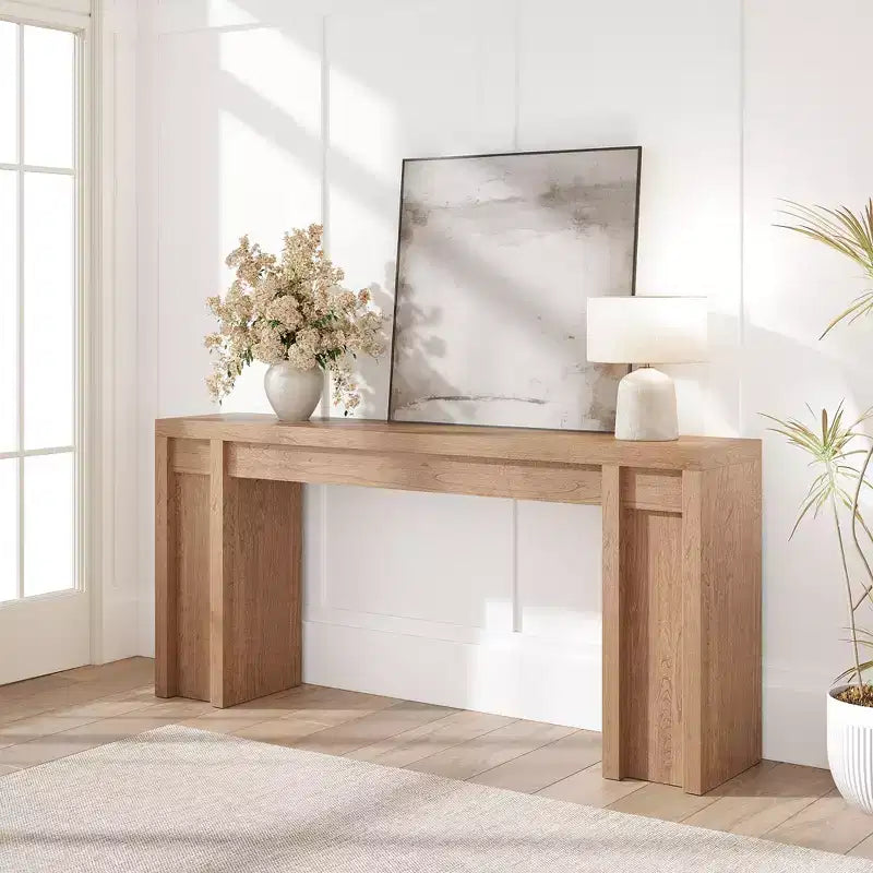 70.8 Tavolo Consolle Moderno, Design in Legno Spesso, Tavolo da Ingresso e Divano per Ingresso, Soggiorno Dietro il Divano