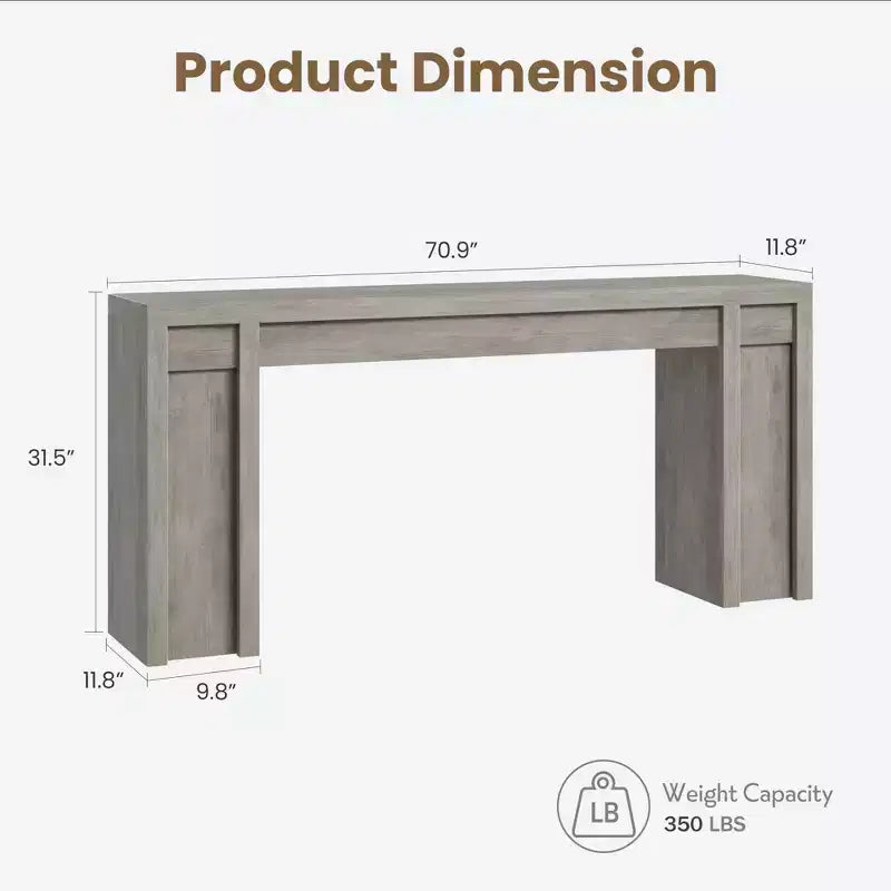 70.8 Tavolo Consolle Moderno, Design in Legno Spesso, Tavolo da Ingresso e Divano per Ingresso, Soggiorno Dietro il Divano