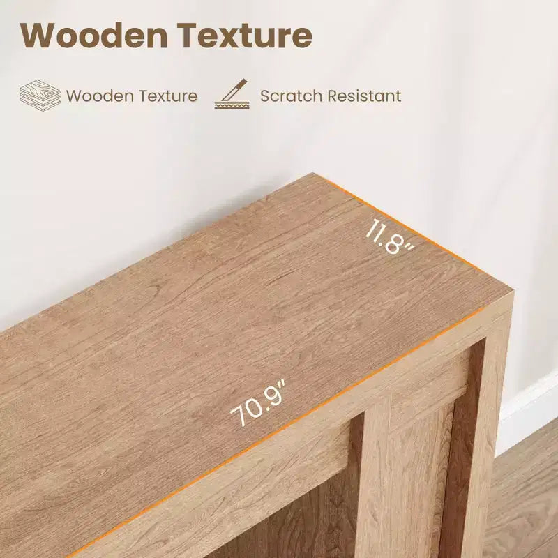 70.8 Tavolo Consolle Moderno, Design in Legno Spesso, Tavolo da Ingresso e Divano per Ingresso, Soggiorno Dietro il Divano