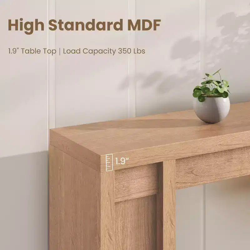 70.8 Tavolo Consolle Moderno, Design in Legno Spesso, Tavolo da Ingresso e Divano per Ingresso, Soggiorno Dietro il Divano