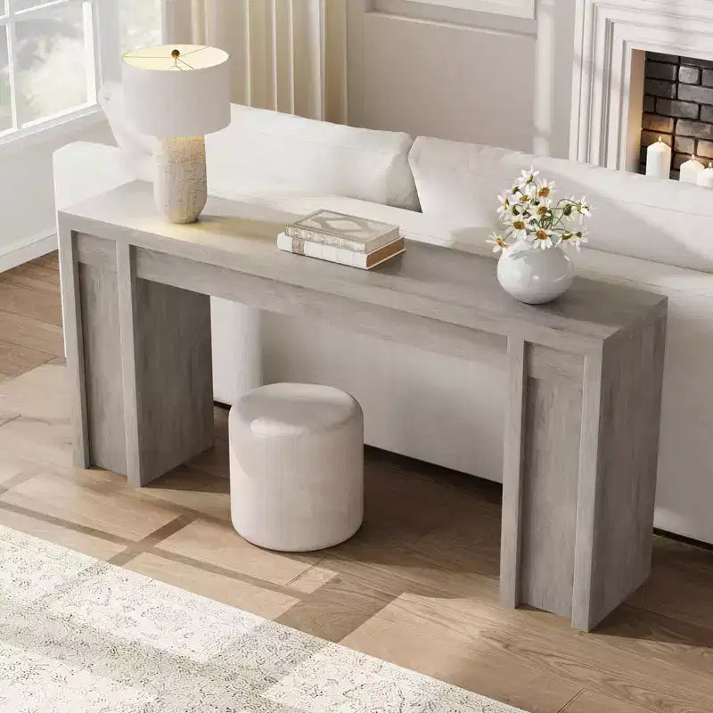 70.8 Tavolo Consolle Moderno, Design in Legno Spesso, Tavolo da Ingresso e Divano per Ingresso, Soggiorno Dietro il Divano