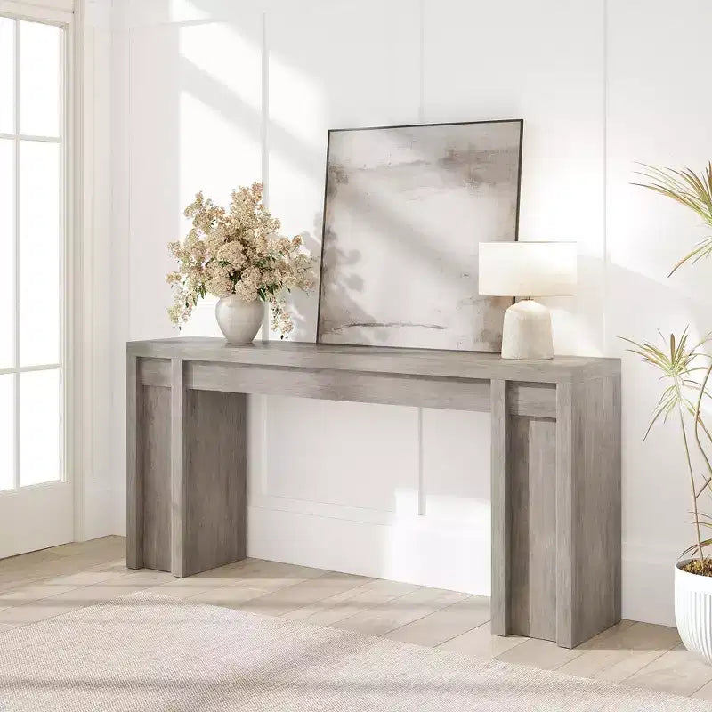 70.8 Tavolo Consolle Moderno, Design in Legno Spesso, Tavolo da Ingresso e Divano per Ingresso, Soggiorno Dietro il Divano