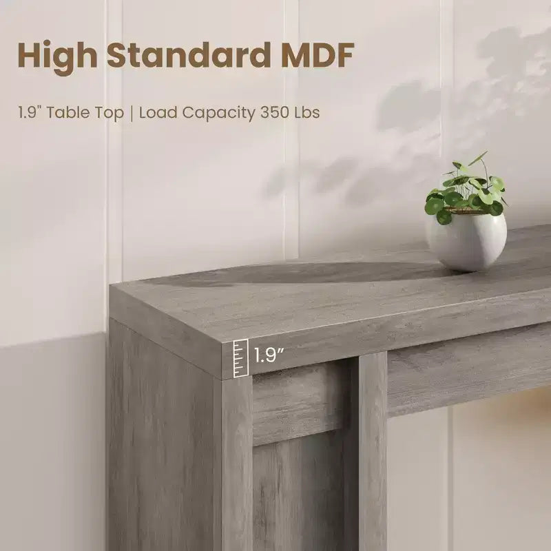 70.8 Tavolo Consolle Moderno, Design in Legno Spesso, Tavolo da Ingresso e Divano per Ingresso, Soggiorno Dietro il Divano