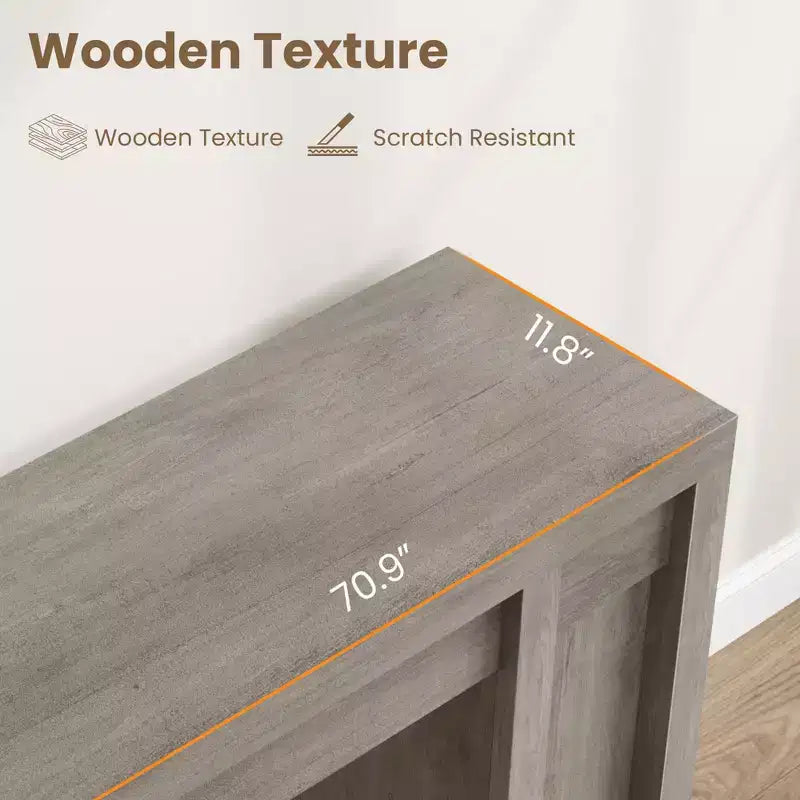 70.8 Tavolo Consolle Moderno, Design in Legno Spesso, Tavolo da Ingresso e Divano per Ingresso, Soggiorno Dietro il Divano