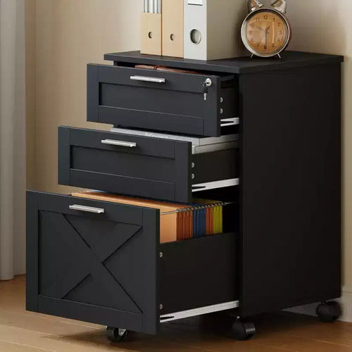 COZONY 3-Drawer Mobile File Cabinet with Lock, Under Desk Office Storage Organizer for Letter, A4, Legal Size Documents