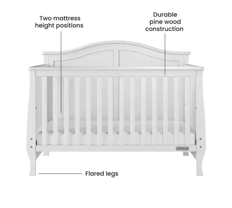 Set da 2 pezzi per cameretta, culla convertibile 4-in-1 e cassettiera a 3 cassetti per la cameretta del bambino