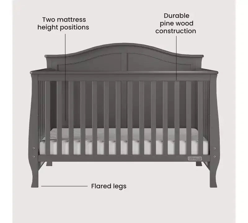 Set da 2 pezzi per cameretta, culla convertibile 4-in-1 e cassettiera a 3 cassetti per la cameretta del bambino