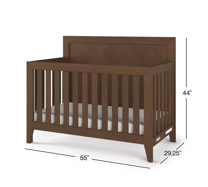 Set cameretta 4 pezzi: Culla convertibile 4-in-1, Comò doppio, Cassettiera e Comodino