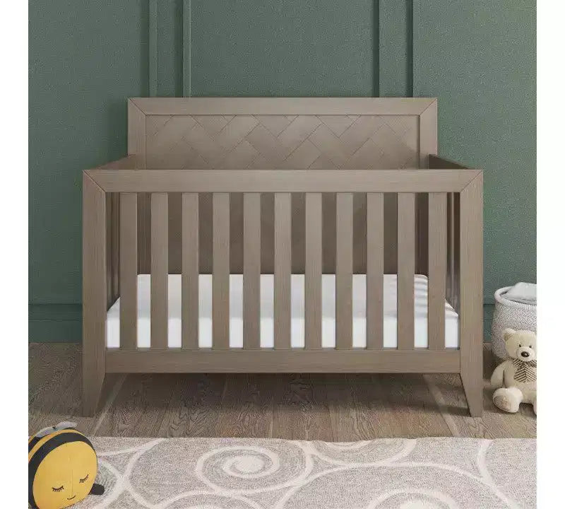 Set cameretta 4 pezzi: Culla convertibile 4-in-1, Comò doppio, Cassettiera e Comodino