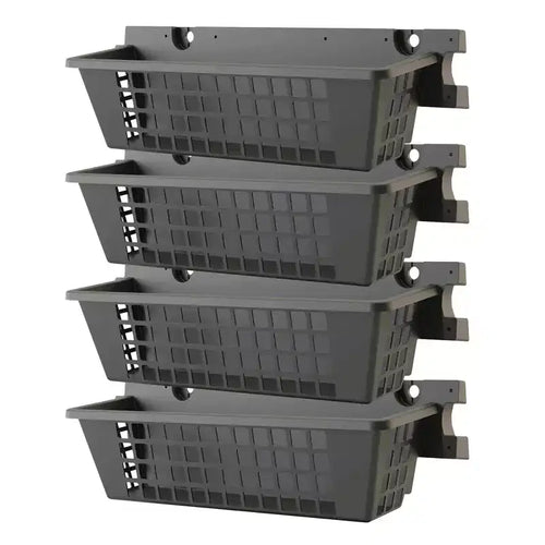 Suncast 4 Pack 25 x 7.25 Inch Resin Basket Accessory for Outdoor Shed, Black