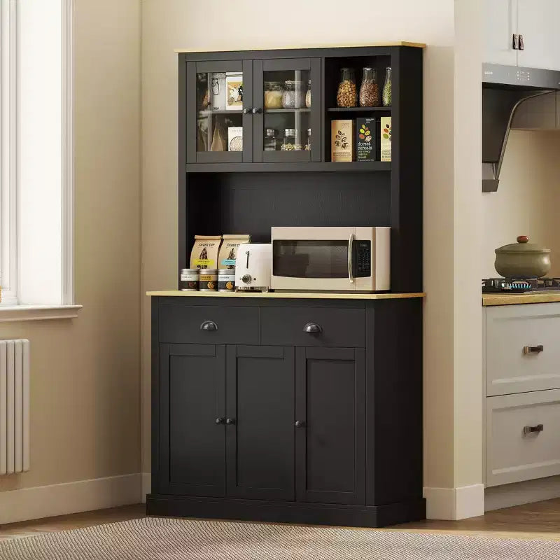 Mobile cucina indipendente con piano di lavoro ampio, Armadio dispensa alto con ripiani regolabili
