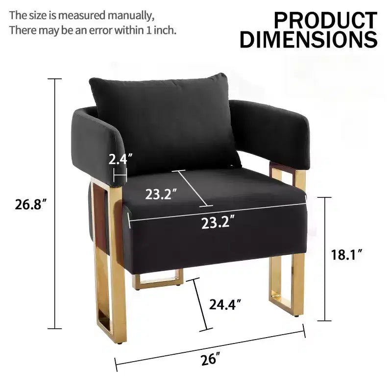 Set di 2 sedie d'accento moderne imbottite con gambe in metallo dorato, sedie laterali morbide e imbottite