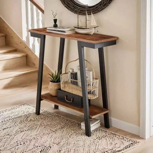 EROMMY 29.9 Console Table,Brown