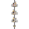 3-Tier Shower Corner Caddy Tension Pole Adjustable 39-125 in Rust-Resistant Bathroom Organizer