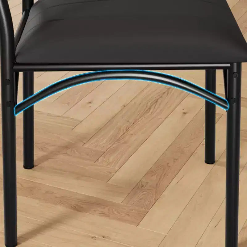 Sedie da pranzo moderne set da 2 o 4, sedie da cucina imbottite con schienale alto e gambe in acciaio, nere