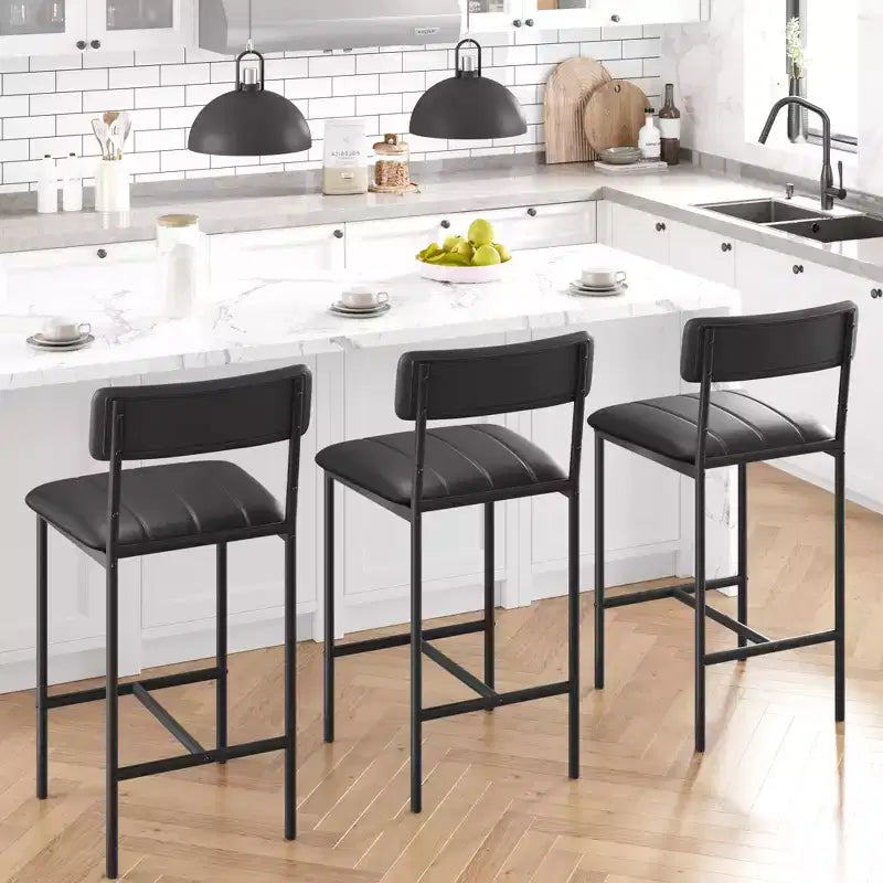 Sedie da pranzo moderne set da 2 o 4, sedie da cucina imbottite con schienale alto e gambe in acciaio, nere