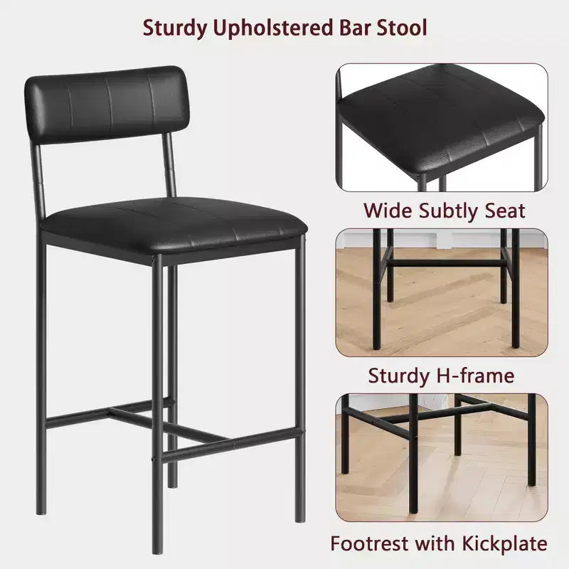 Sedie da pranzo moderne set da 2 o 4, sedie da cucina imbottite con schienale alto e gambe in acciaio, nere