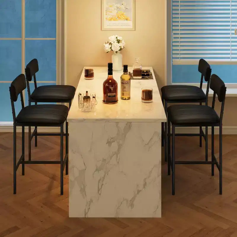 Sedie da pranzo moderne set da 2 o 4, sedie da cucina imbottite con schienale alto e gambe in acciaio, nere
