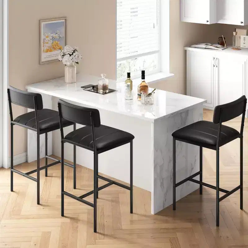 Sedie da pranzo moderne set da 2 o 4, sedie da cucina imbottite con schienale alto e gambe in acciaio, nere