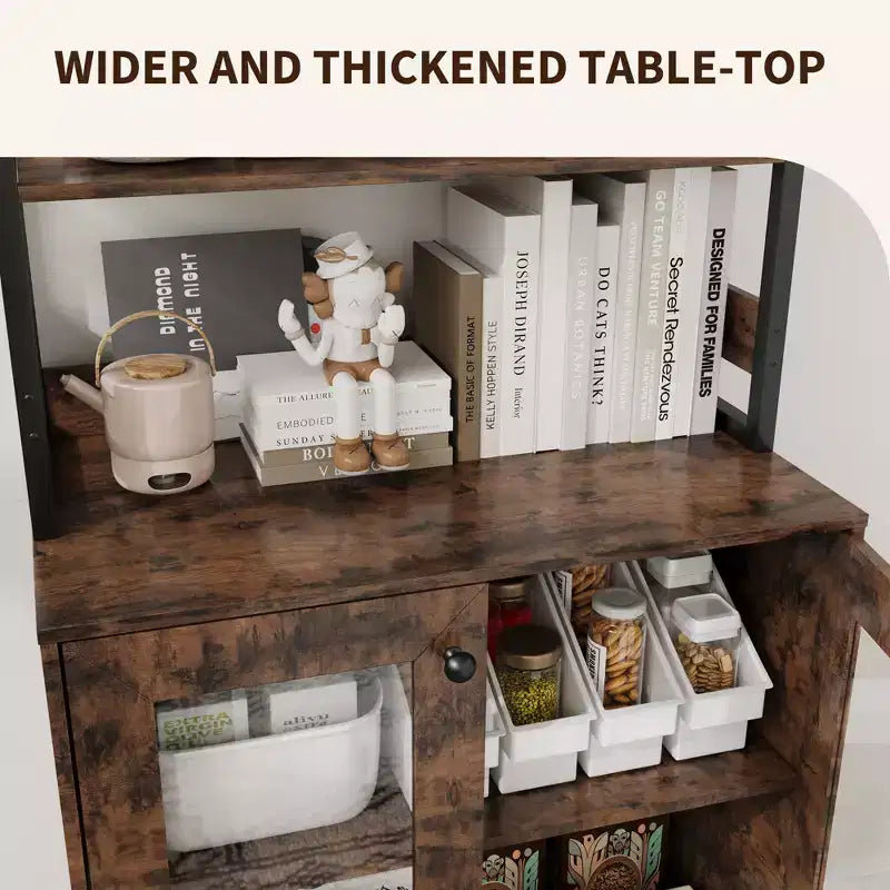 Mobile dispensa da cucina multifunzione con prese, luci a LED e ante in vetro, altezza 170 cm