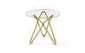 TUYOHW Minimalist Dining Table with Tempered Glass,Kitchen Table for 2-4,Space-saving Table for Apartment,Small Spaces,Dining Room,Gold