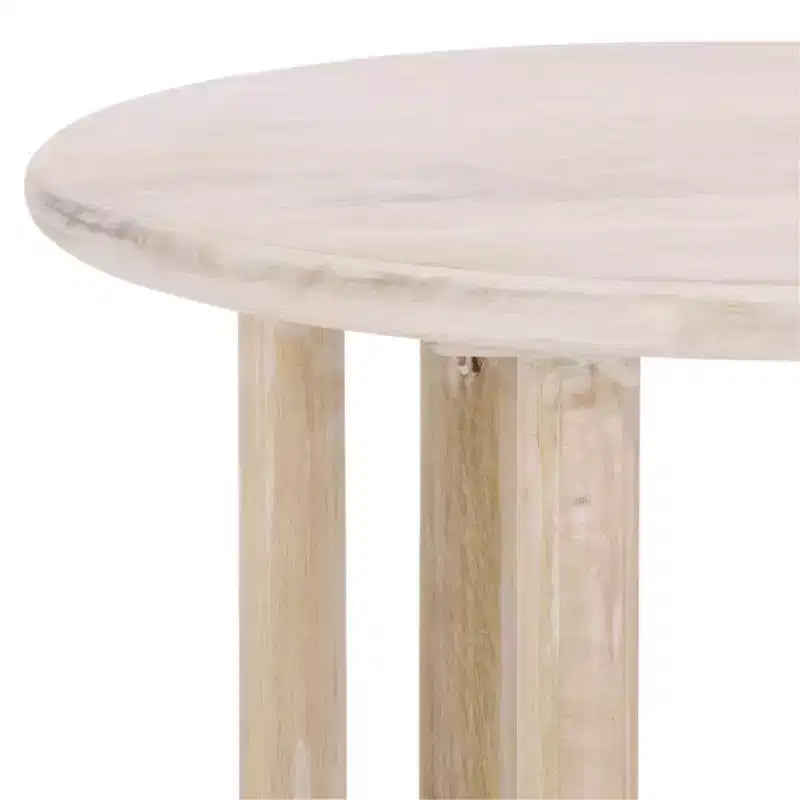 Tavolino d'appoggio rotondo Jazmin, tavolino in legno di mango lavato naturale, 56 cm H x 56 cm L, nessun assemblaggio