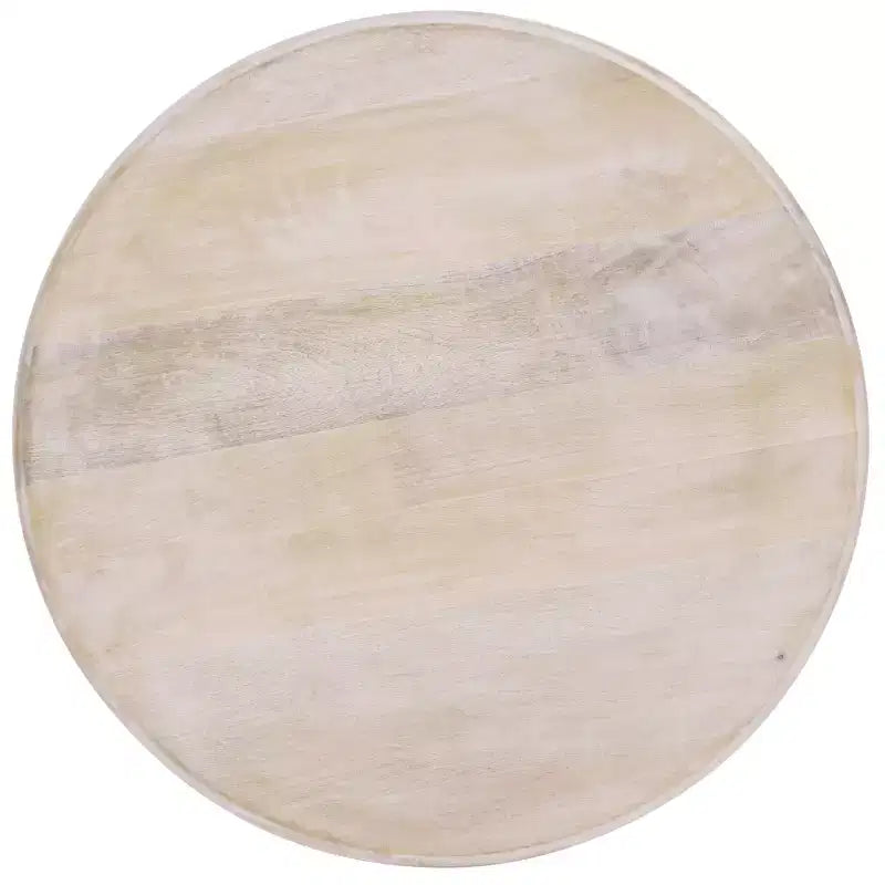 Tavolino d'appoggio rotondo Jazmin, tavolino in legno di mango lavato naturale, 56 cm H x 56 cm L, nessun assemblaggio