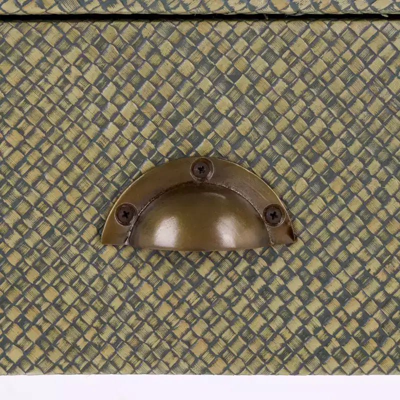 Tavolino Epke a 1 cassetto e 1 ripiano, tavolino da divano in giacinto d'acqua naturale e legno, nessun montaggio