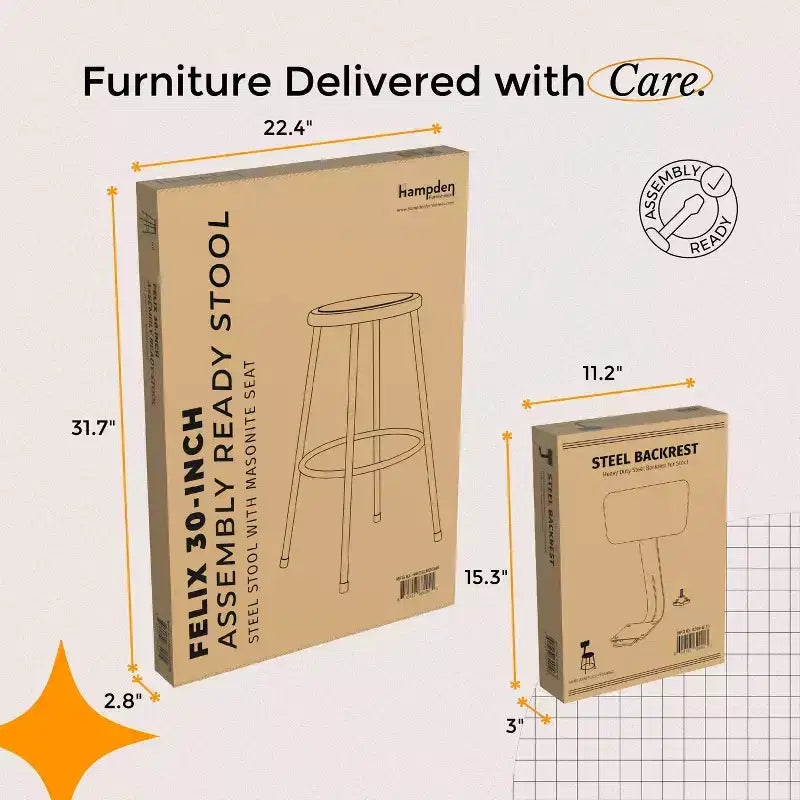 Sgabello da 30" in acciaio con schienale, sgabello industriale nero altezza bancone per cucina e bar