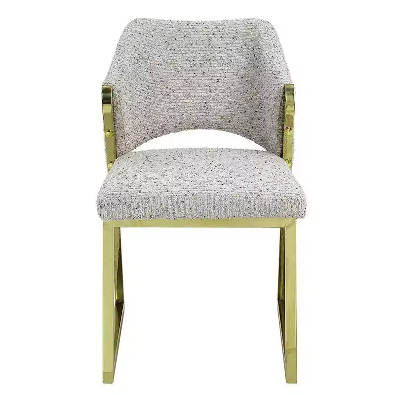 Sedia da pranzo Teddy in pelliccia sintetica con gambe color oro, sedia d'accento moderna