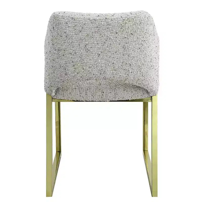 Sedia da pranzo Teddy in pelliccia sintetica con gambe color oro, sedia d'accento moderna